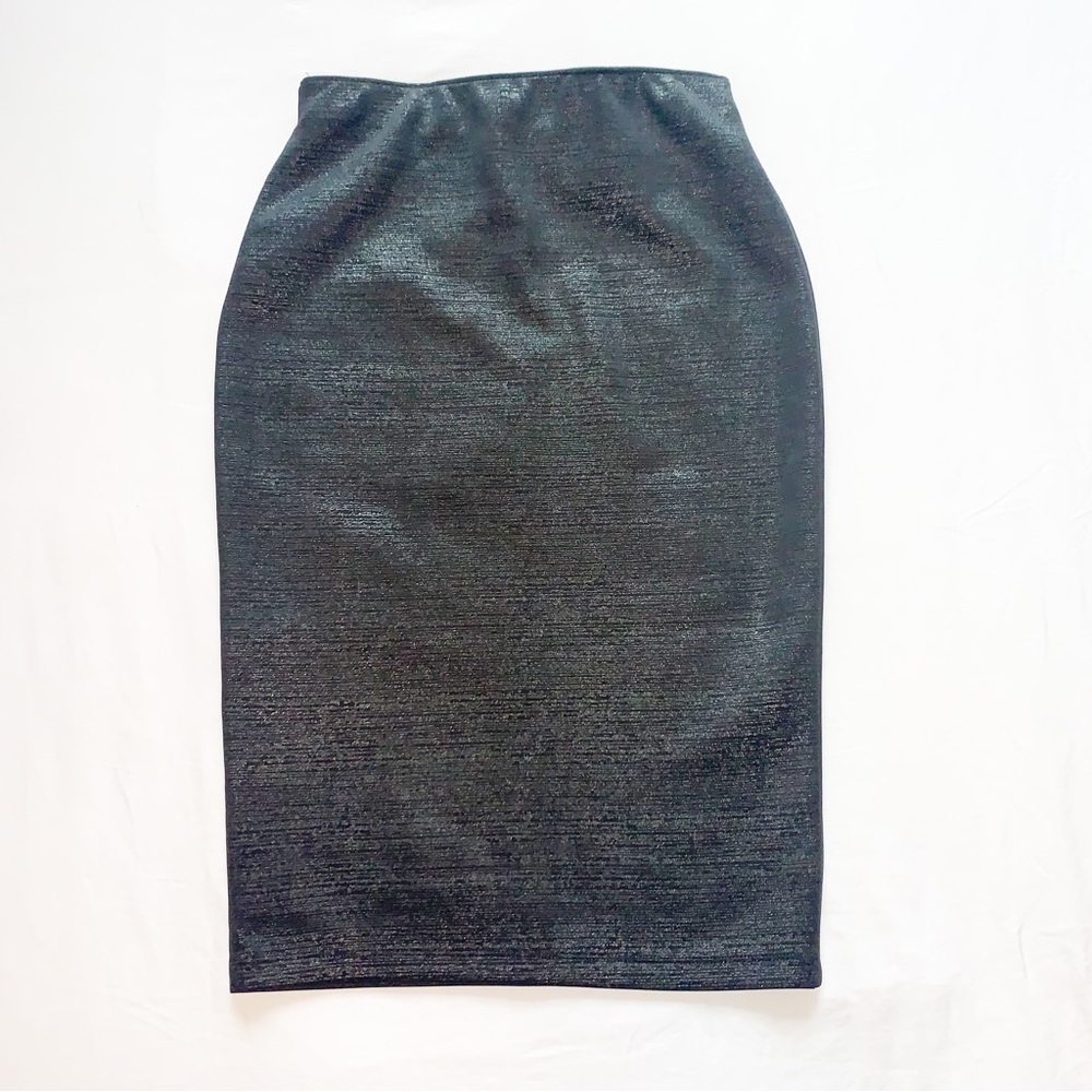 Black and Silver Pencil Skirt